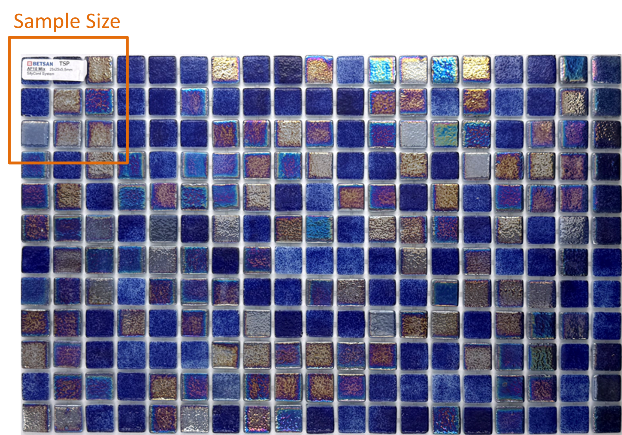 Betsan AF10MIX SAMPLE Betsan AF10 Mix Glass Mosaic 25mm x 25mm (SAMPLE) - Image 1