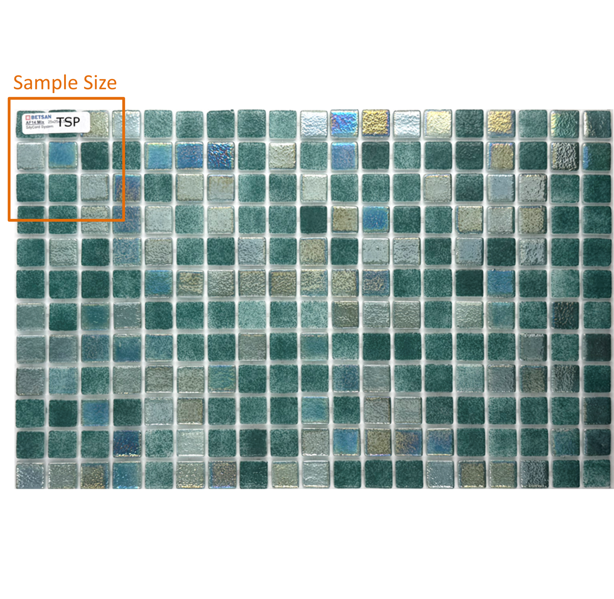 Betsan AF14MIX SAMPLE Betsan AF14 Mix Glass Mosaic 25mm x 25mm (SAMPLE) - Image 1