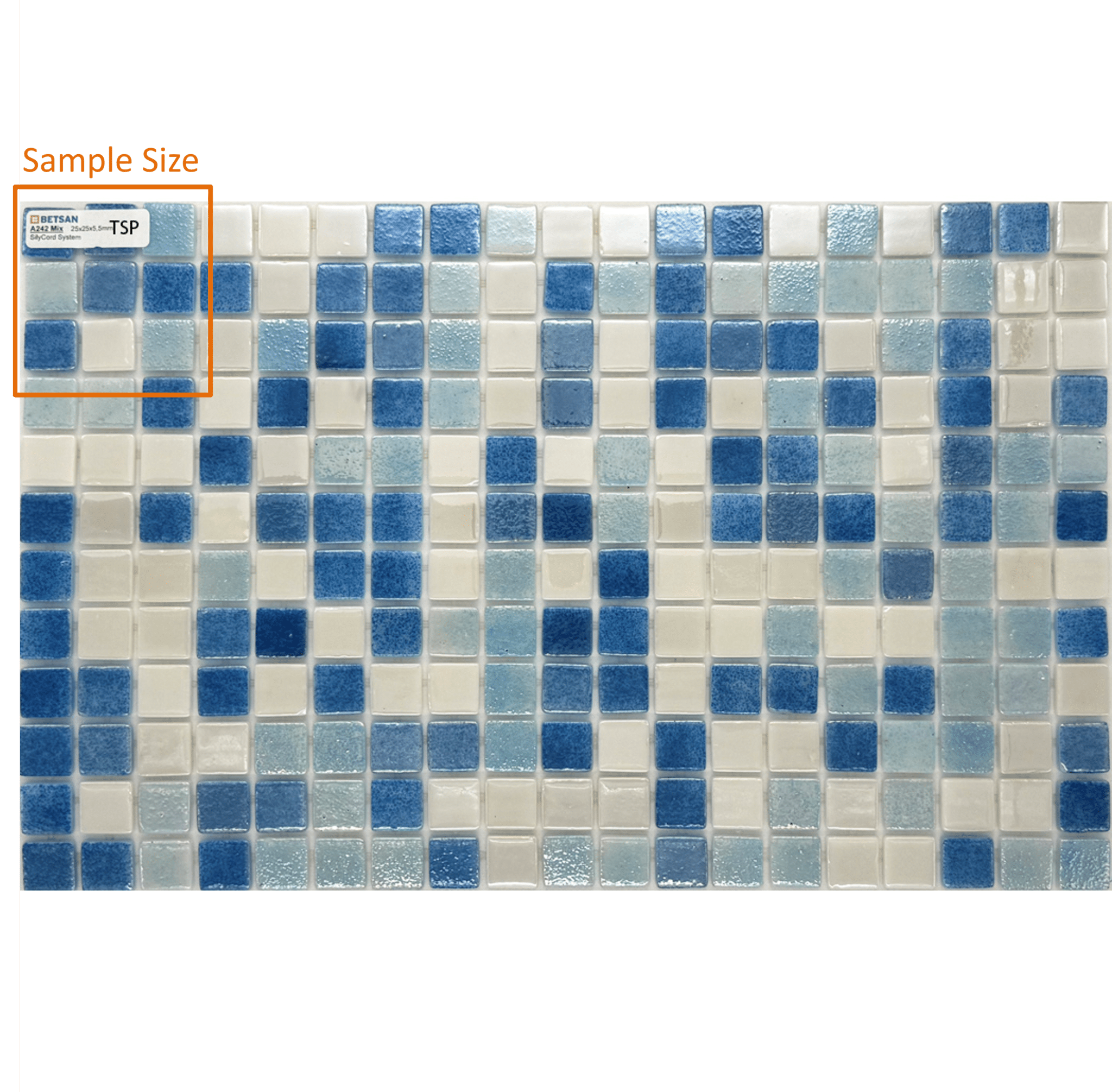 SAMPLE A242 Mix Betsan A242 Mix Gloss Glass Mosaic 25mm x 25mm (SAMPLE) - Image 1