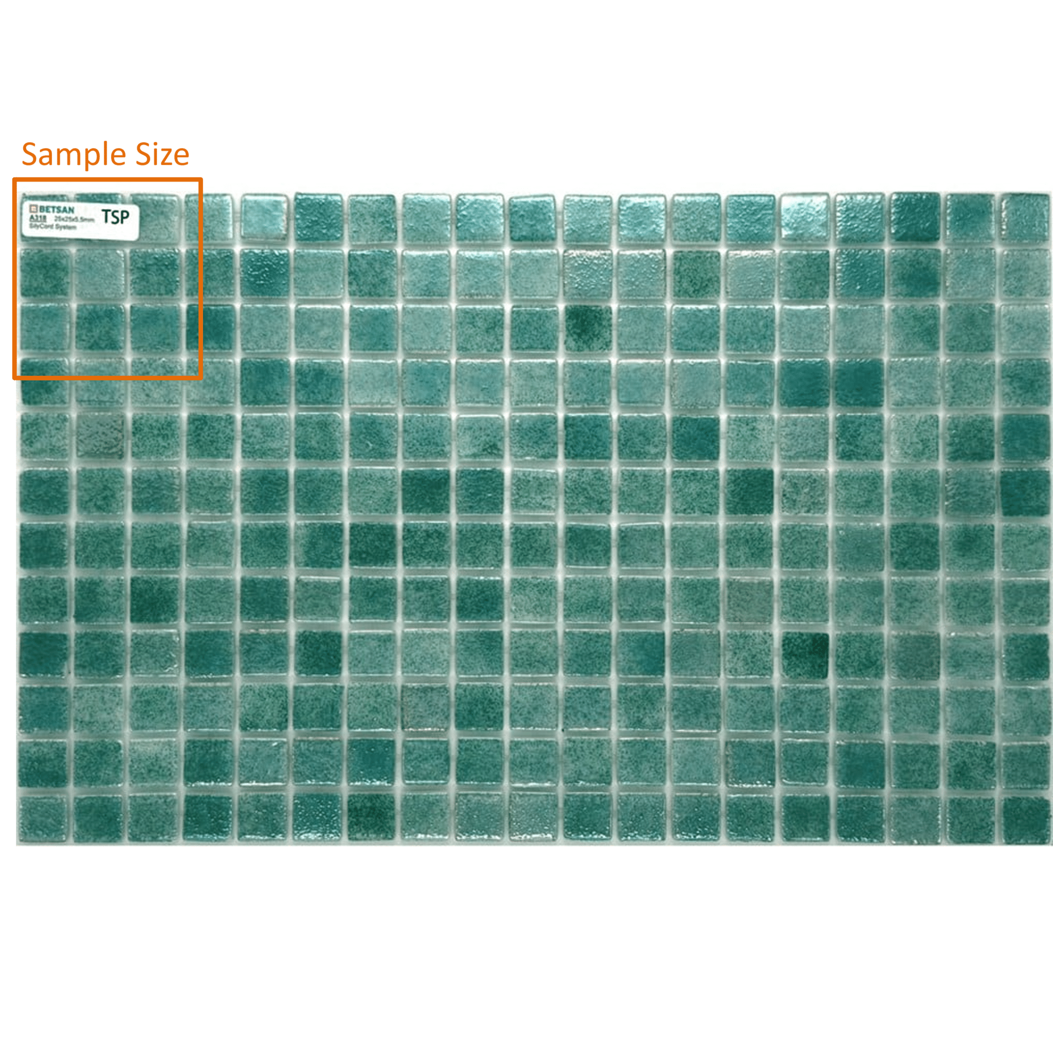 SAMPLE A318 Betsan A318 Gloss Glass Mosaic 25mm x 25mm (SAMPLE) - Image 1
