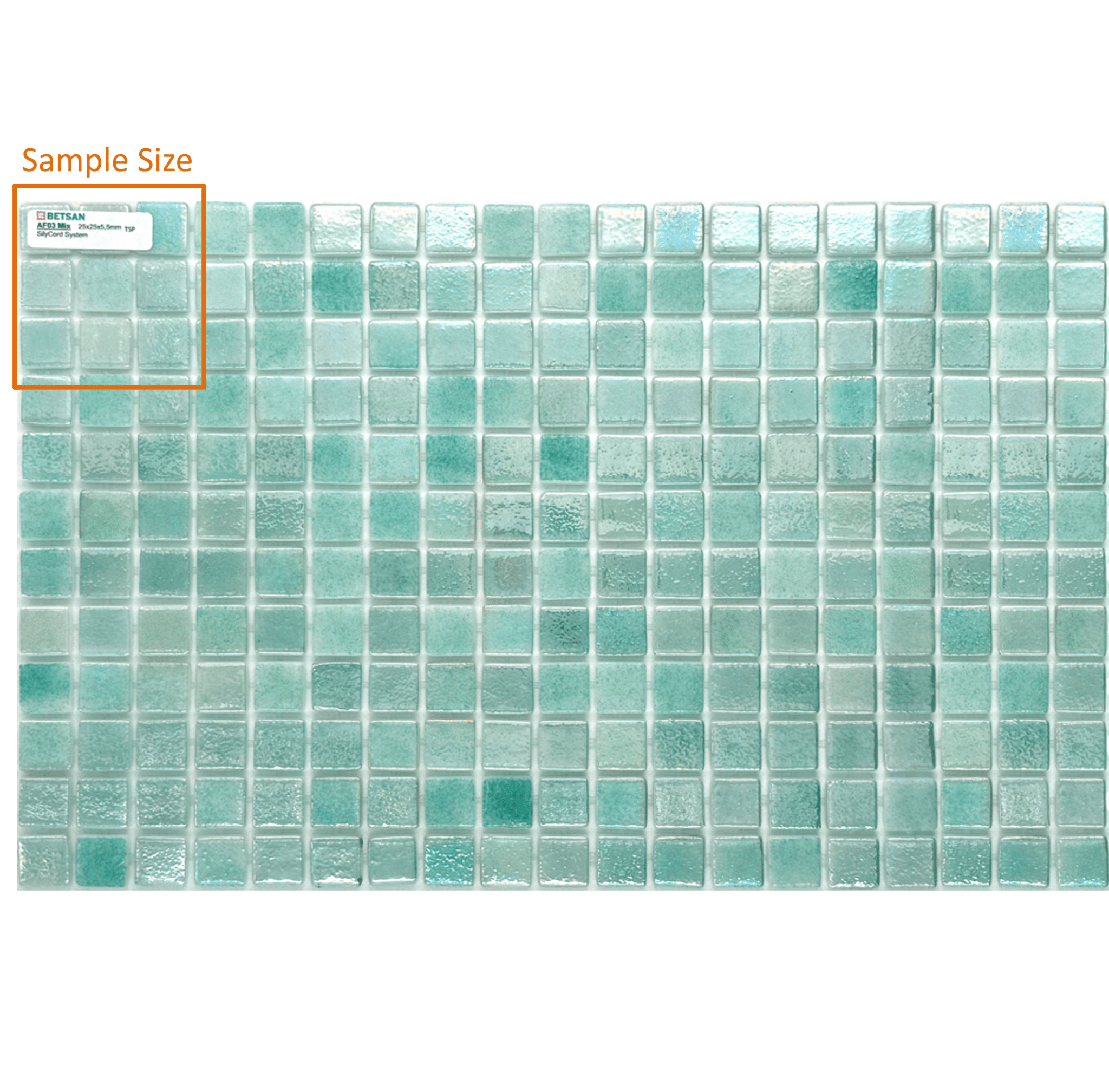 SAMPLE AF03 mix Betsan AF03 Mix Glass Mosaic 25mm x 25mm (SAMPLE) - Image 1