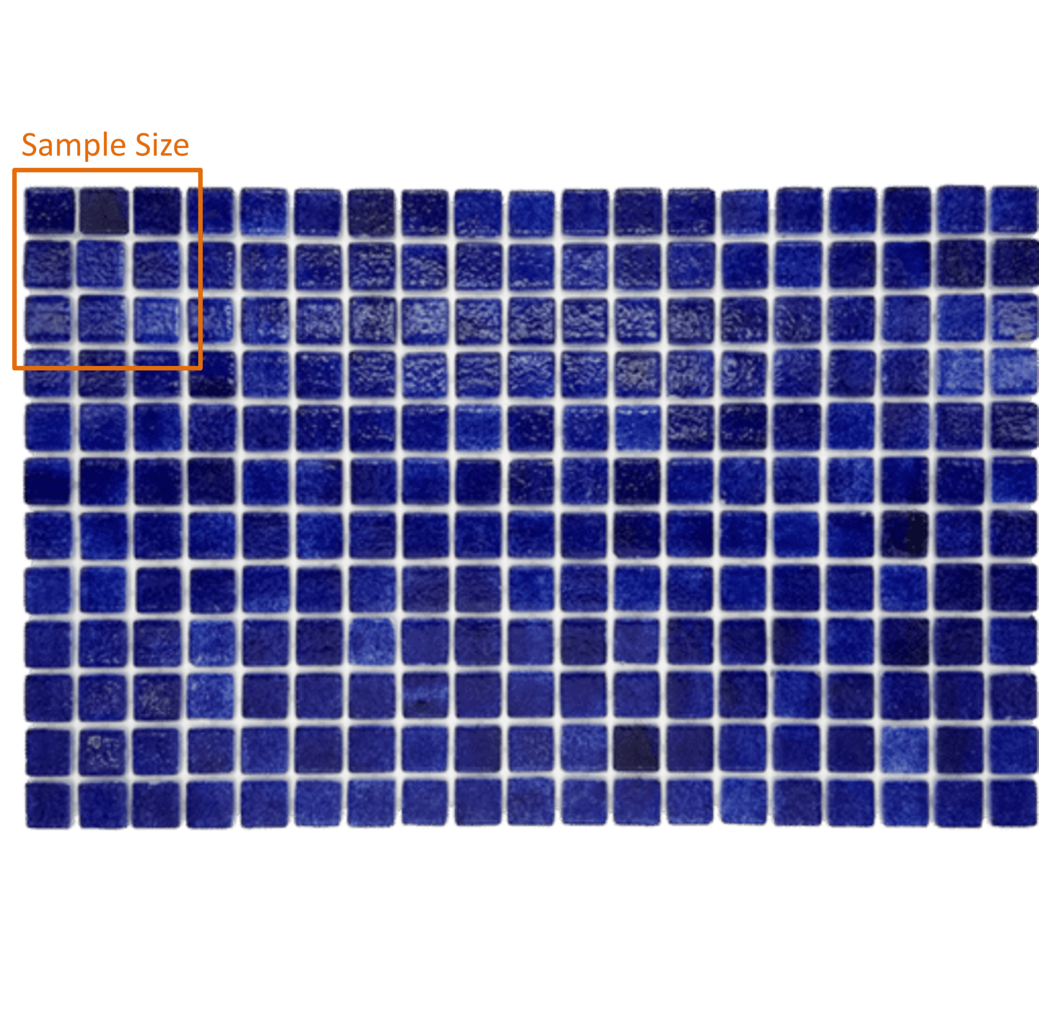 SAMPLE F Betsan F Cobalt Gloss Glass Mosaic 25mm x 25mm (SAMPLE) - Image 1