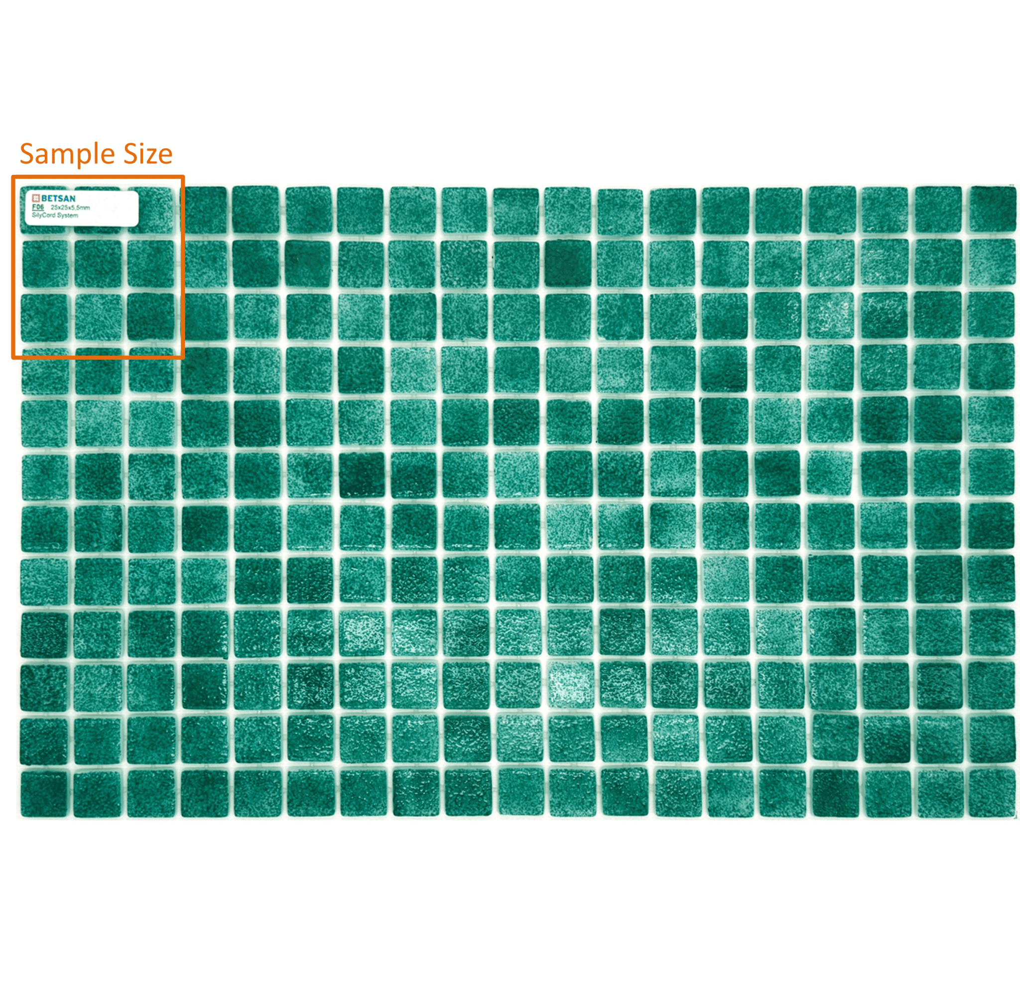SAMPLE F06 Betsan F06 Gloss Glass Mosaic 25mm x 25mm (SAMPLE) - Image 1