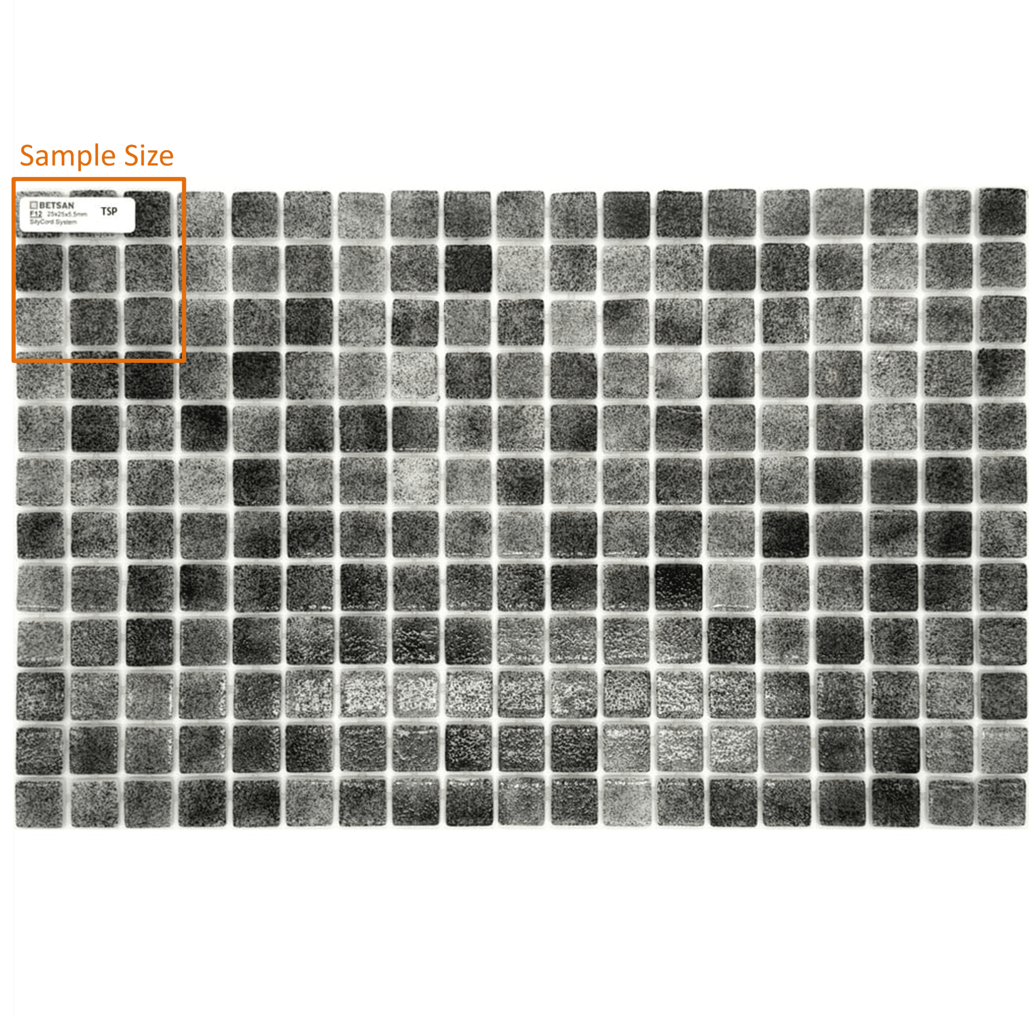 SAMPLE F12 Betsan F12 Gloss Glass Mosaic 25mm x 25mm (SAMPLE) - Image 1