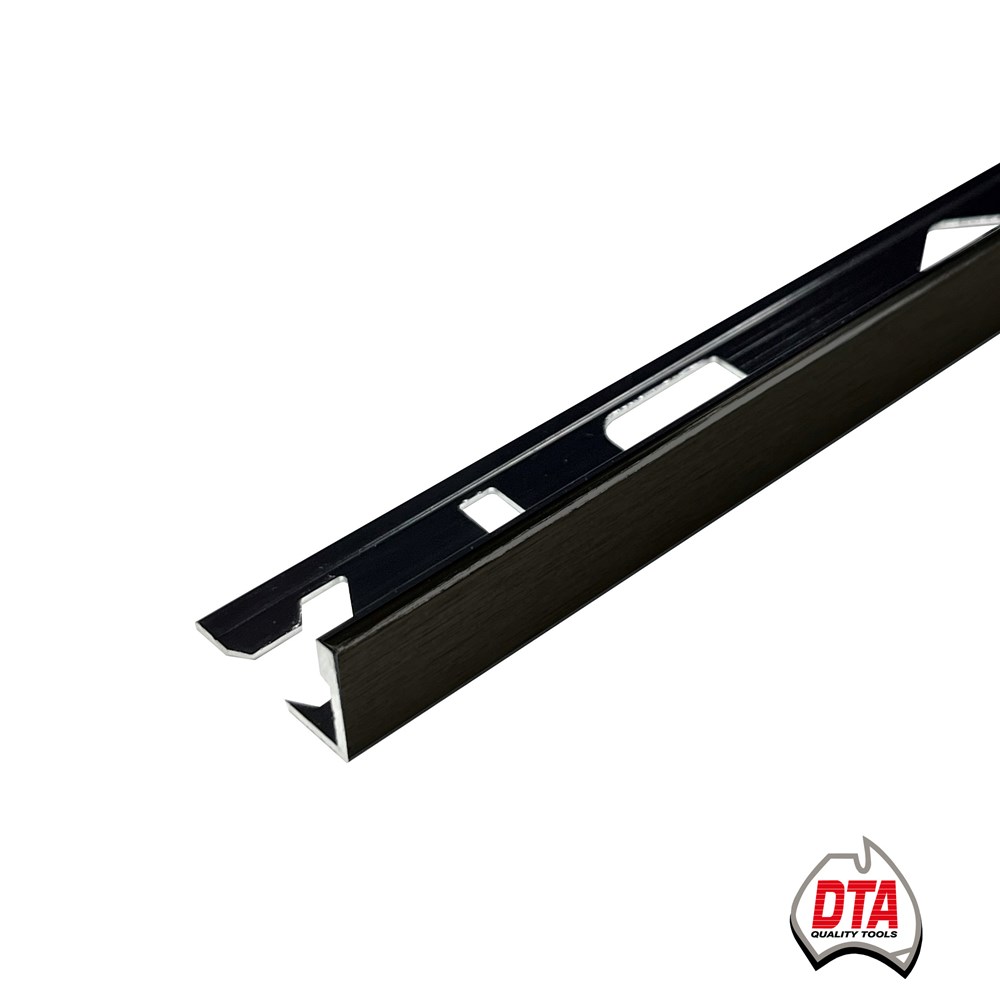 L Angle Aluminium Tile Trim 25mm x 3m (Brushed Black) - Image 1