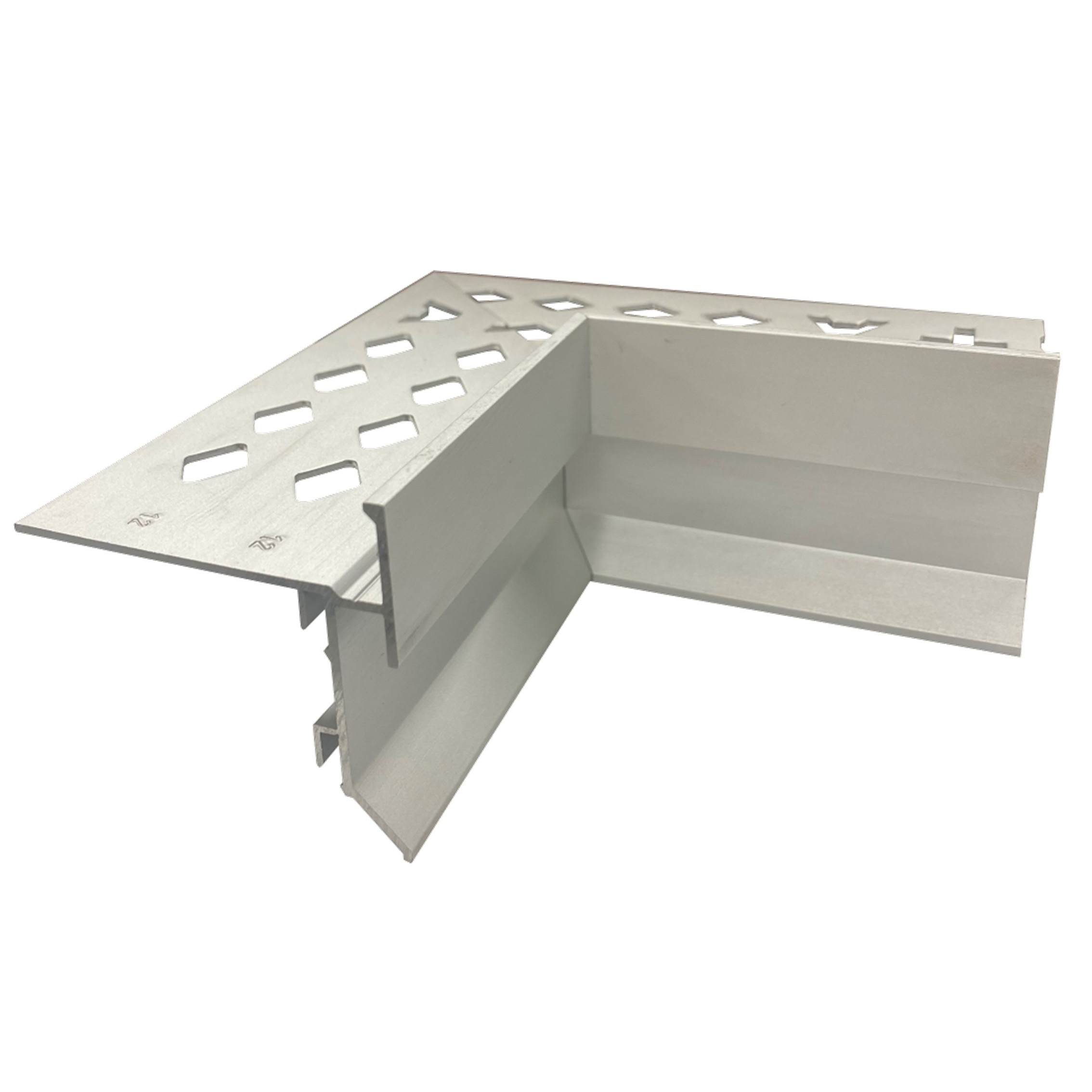 ALBTWIC MATT SILVER Balcony Trim With Weep Hole Internal Corner 8mm (Matt Silver) - Image 1