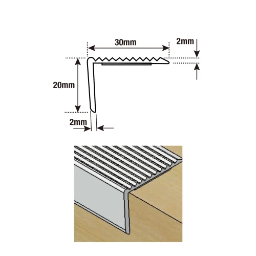 Stair Nosing Self Adhesive 3.3m x 30mm - Matt Black - Image 2
