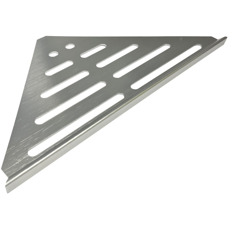 Hayman Aluminium Corner Shelf 346mm - Brushed Silver - Image 1