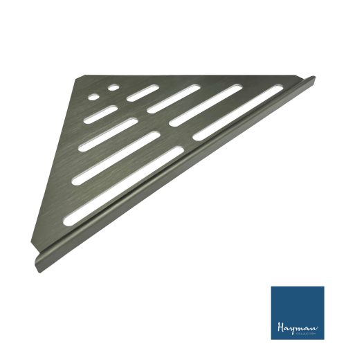 Hayman Aluminium Corner Shelf 346mm - Brushed Gunmetal