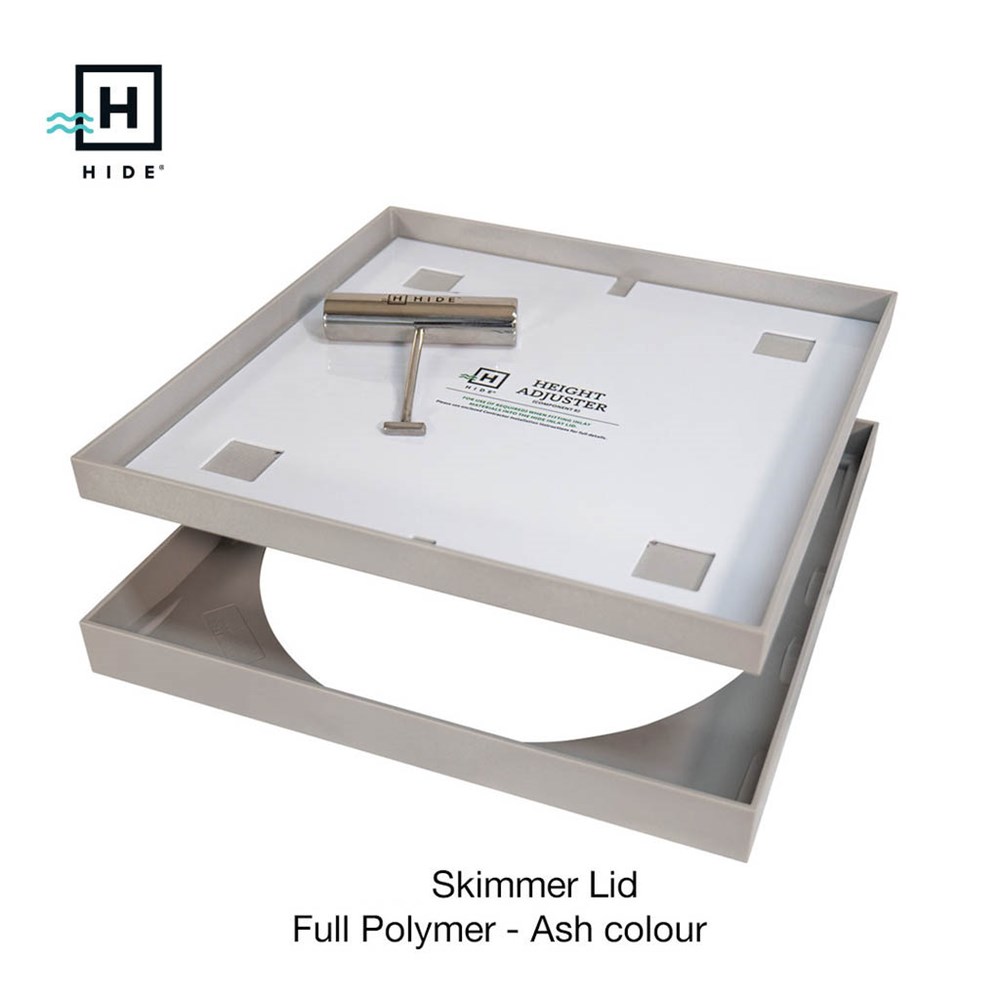 Hide Skimmer Lid Kit 306mm x 306mm - Polymer Ash (Inlay 15-22mm) - Image 1