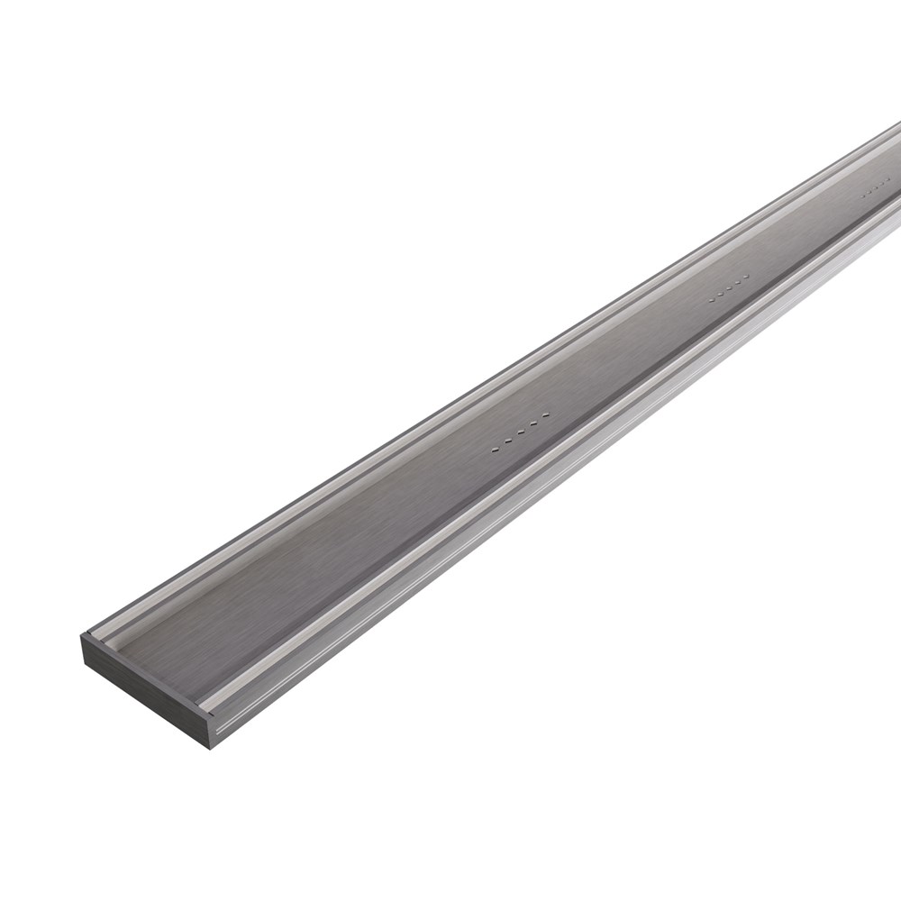 Hayman Tile in Drain Kit 100mm x 3metre - 26mm Brushed Nickel - Image 1